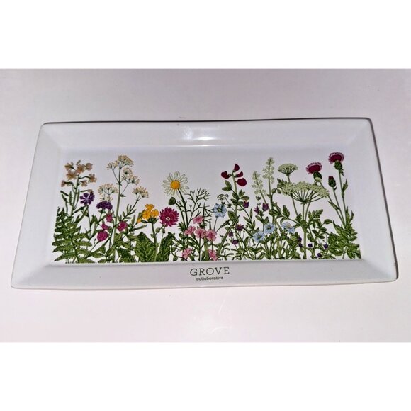 Grove Collaborative Wildflower Limited Edition Trinket Tray Soap Dish 10" x 5" - Picture 1 of 6